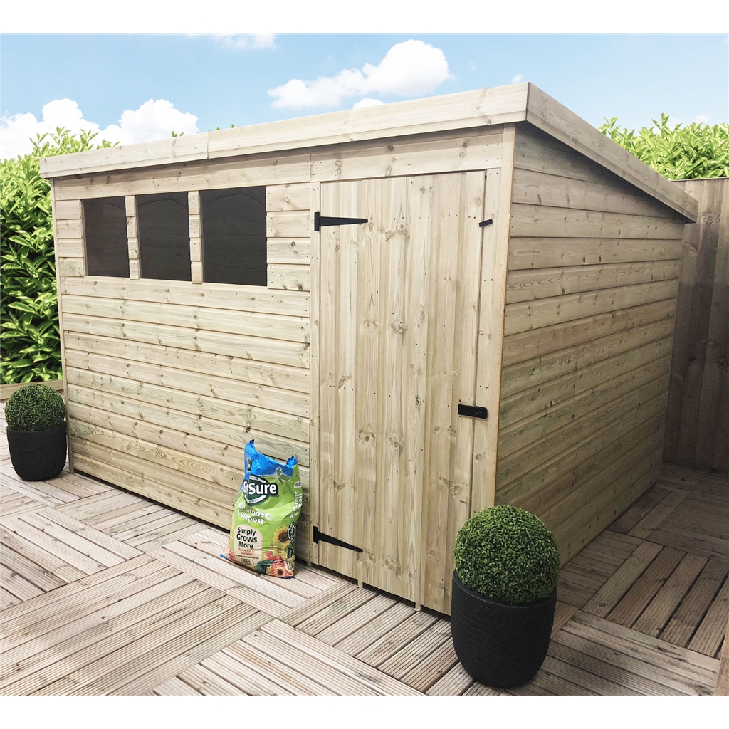 Marlborough : 10 x 5 Pressure Treated Tongue and Groove Pent Shed With 