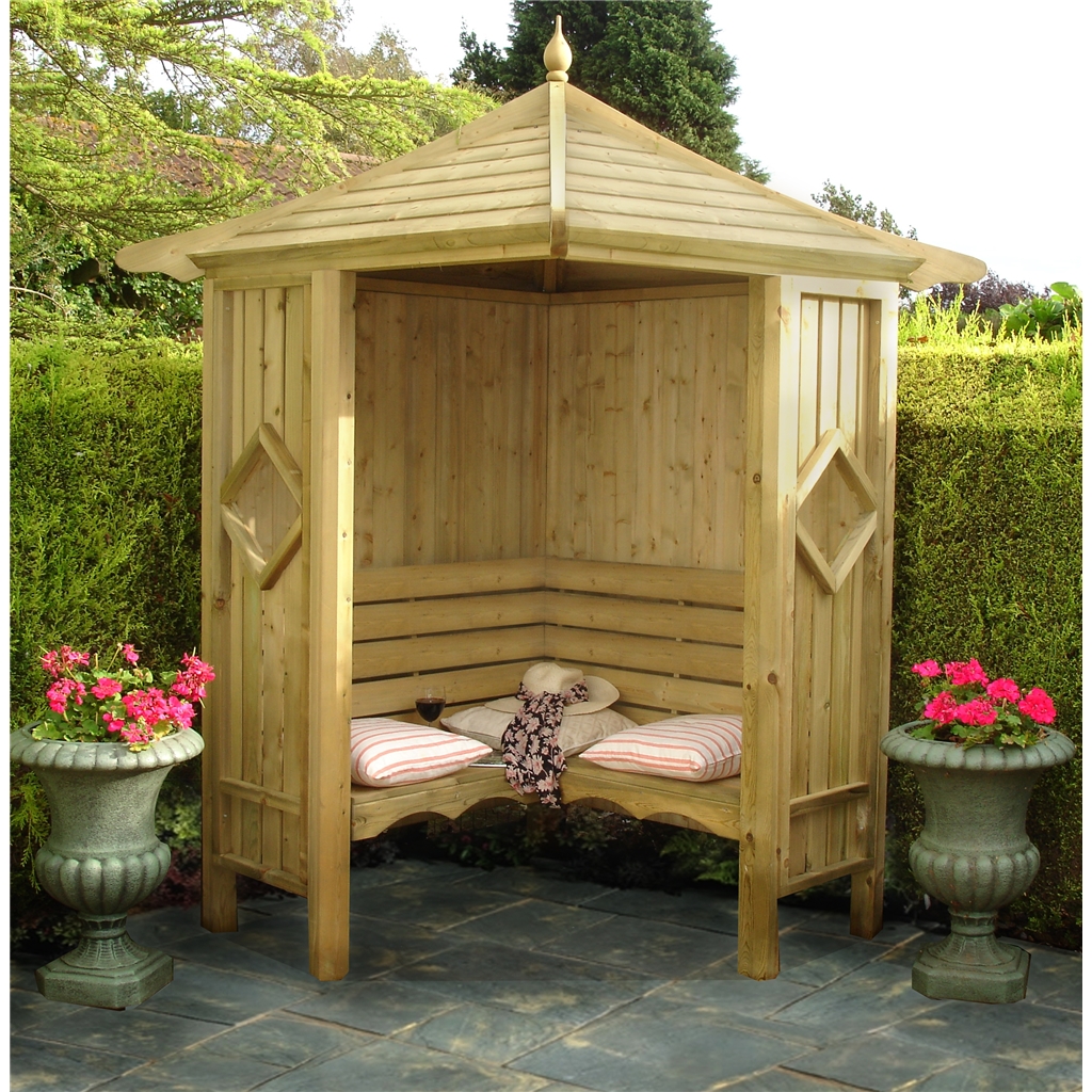 Oakham Arbours : 4 x 4 Wooden Corner Arbour