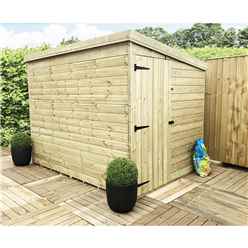 9 X 7 Windowless Pressure Treated Tongue And Groove Pent Shed With Side Door