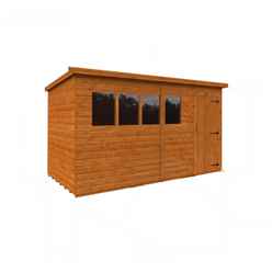 12ft x 8ft (3550mm x 2350mm) Horsforth Shiplap Pent Shed with 4 Windows (12mm Tongue and Groove Floor and Roof)