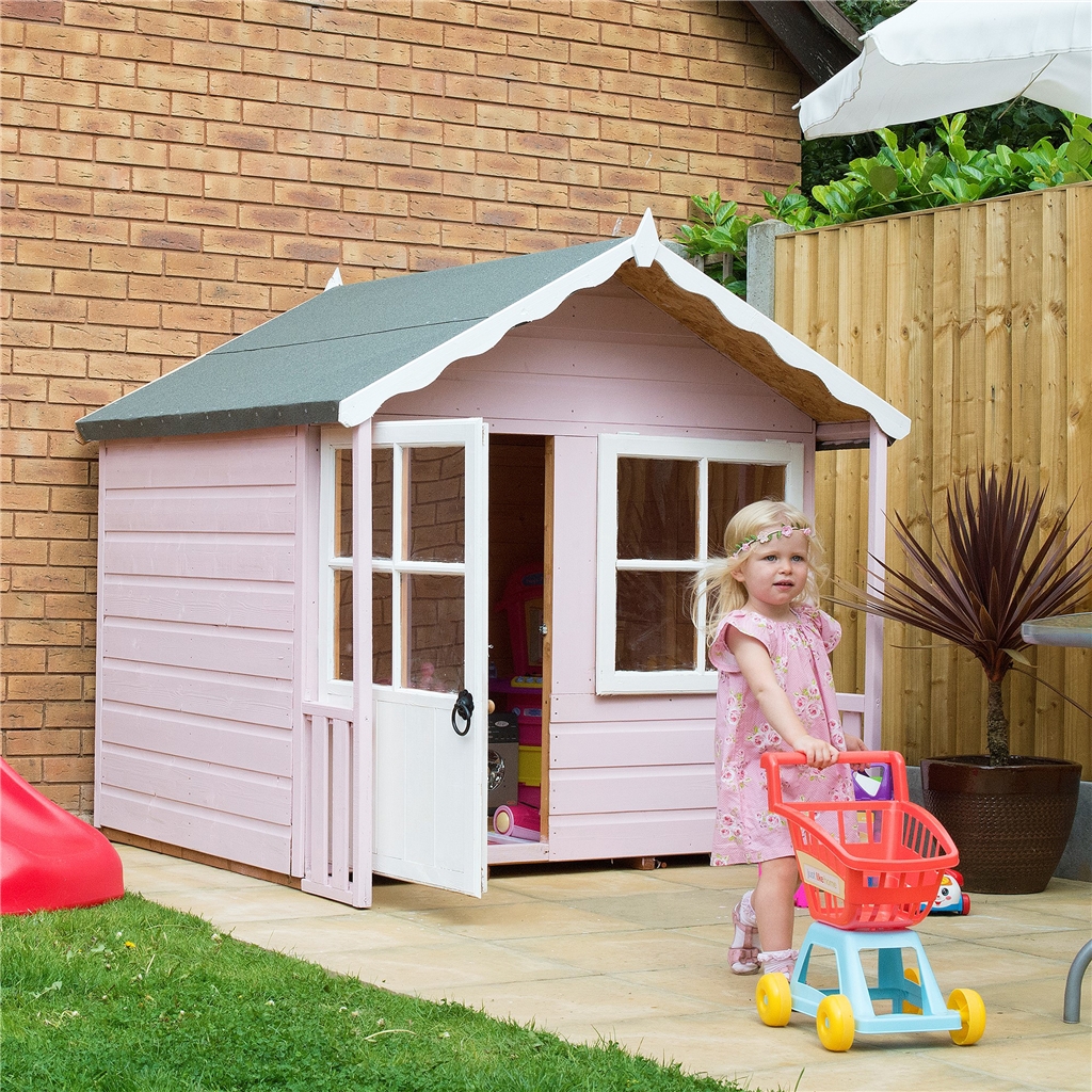 pink playhouse wooden