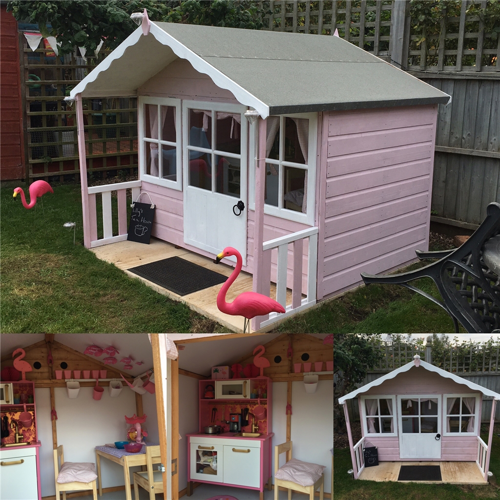 pink wooden playhouse