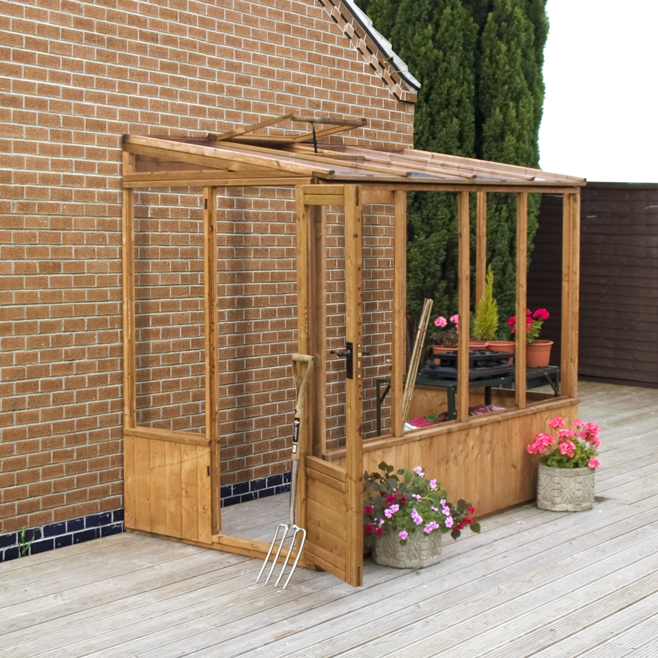 8 x 4 Styrene Glazed Lean-to Pent Greenhouse (No Floor)