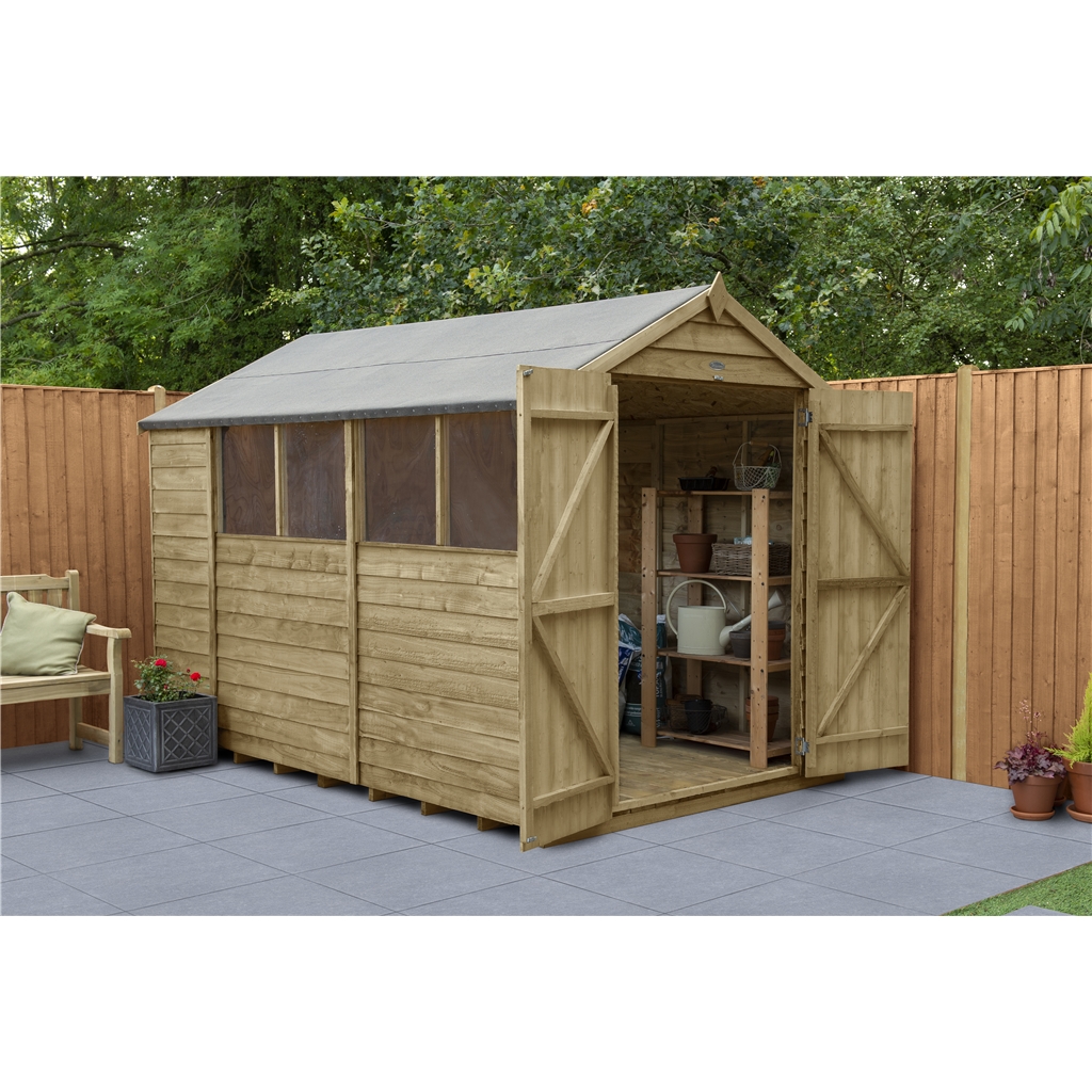 10ft X 6ft Pressure Treated Overlap Apex Wooden Garden Shed