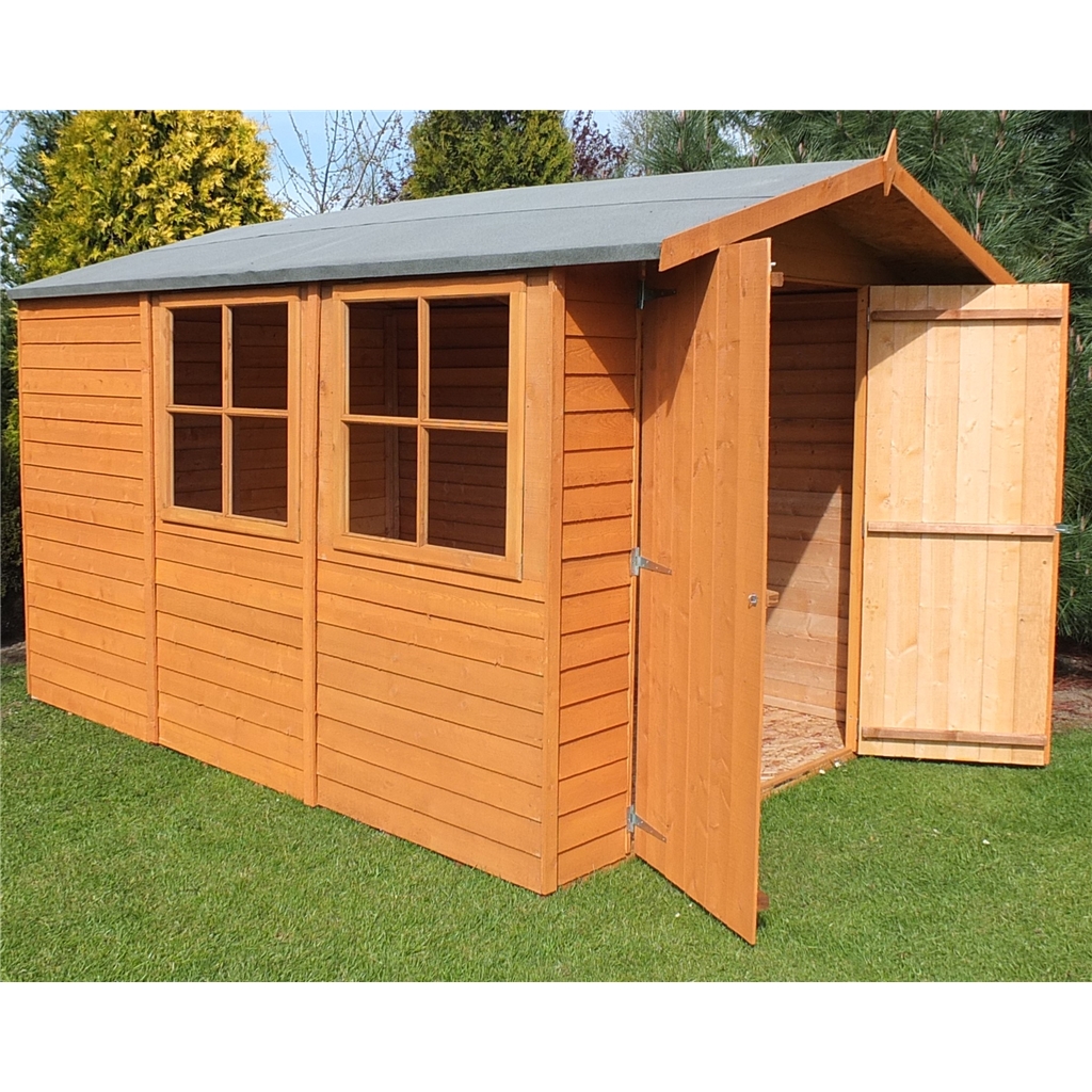 6x3 wooden overlap garden storage shed windowless double