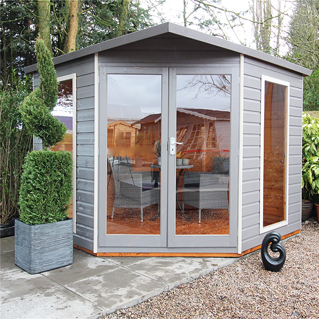 8 x 8 (2.5m x 2.5m) - Premier Corner Wooden Summerhouse 