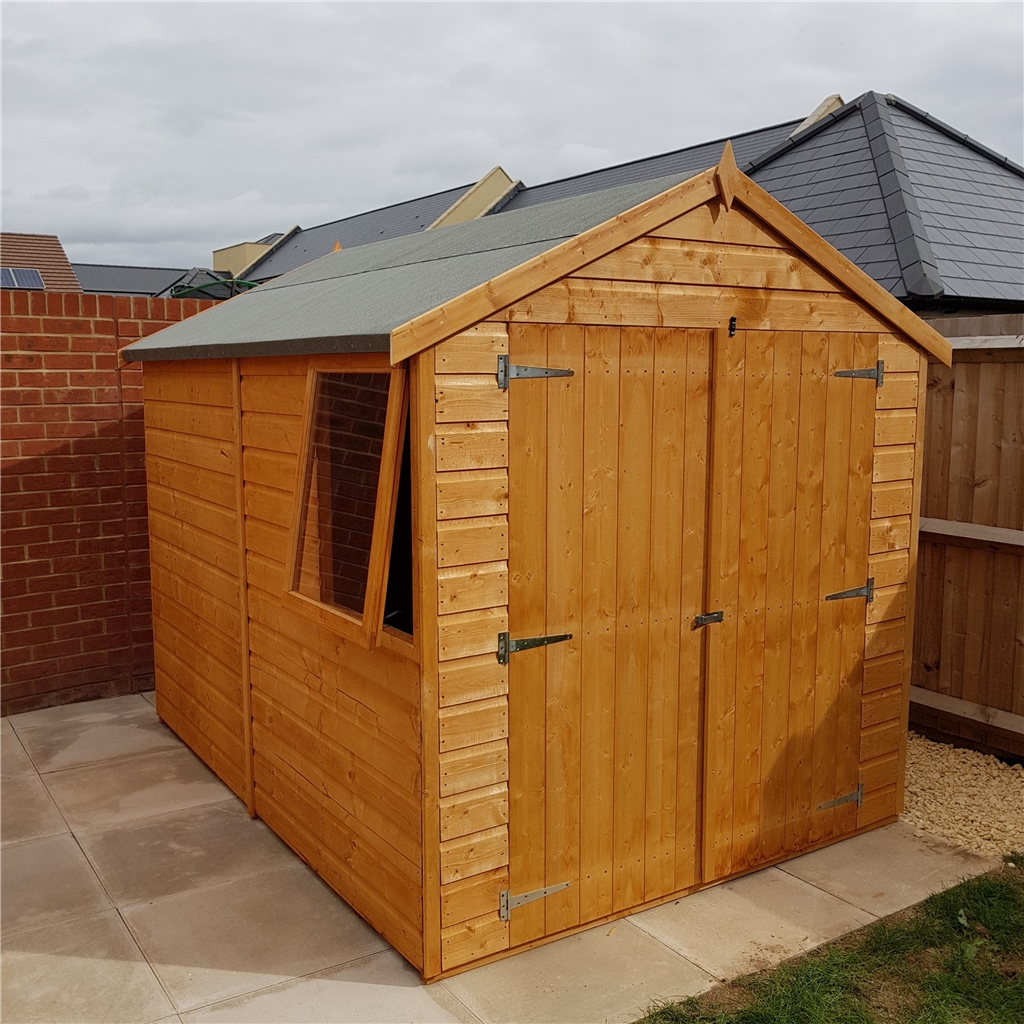 8 X 6 2 38m X 1 78m Tongue And Groove Apex Garden Shed Workshop 1 Window Double Doors 10mm Osb Floor