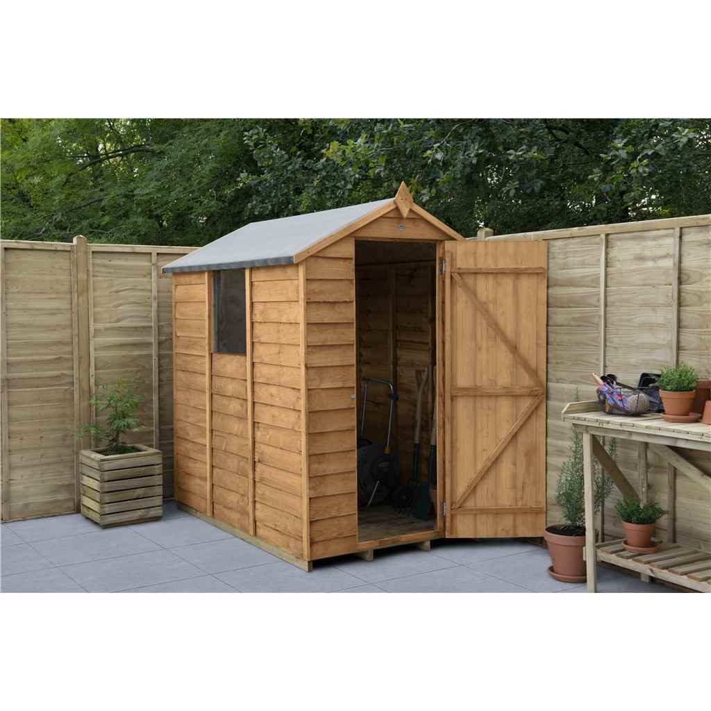 installed 6ft x 4ft overlap apex shed 1.8m x 1.3m