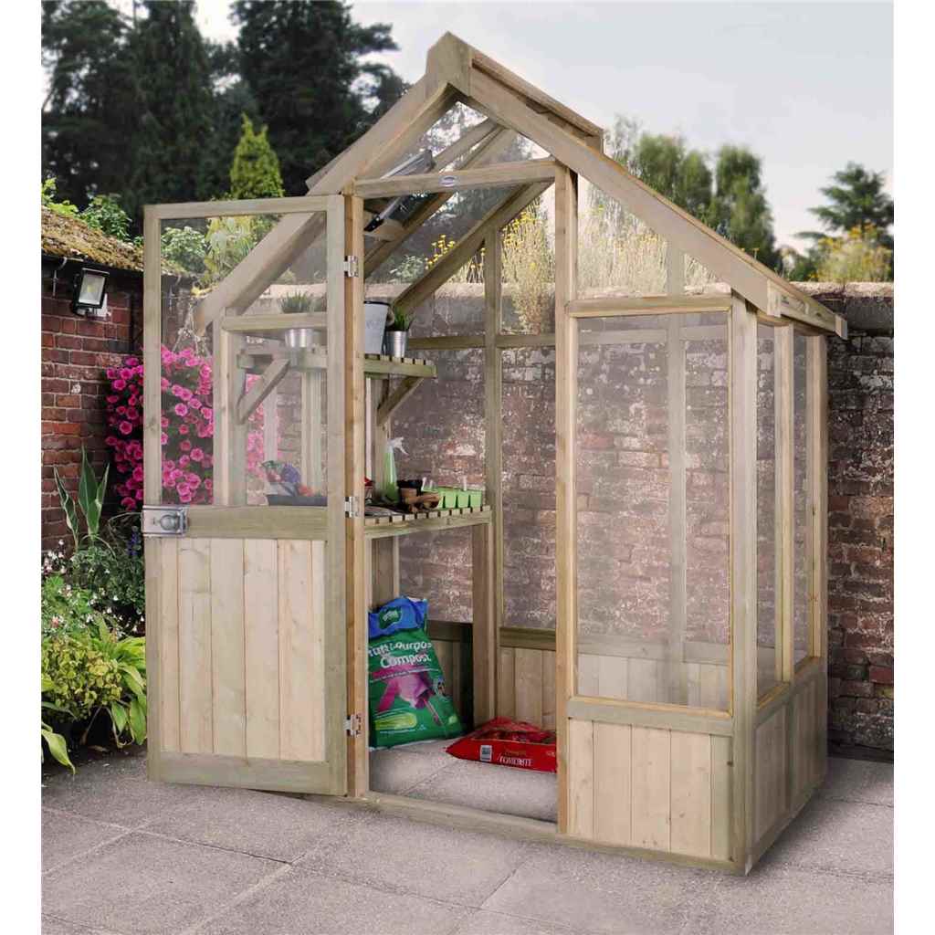 6ft X 4ft Pressure Treated Greenhouse Installed