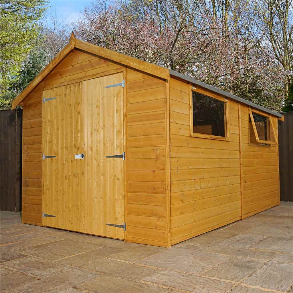 8 x 6 overlap apex wooden garden shed - free express uk