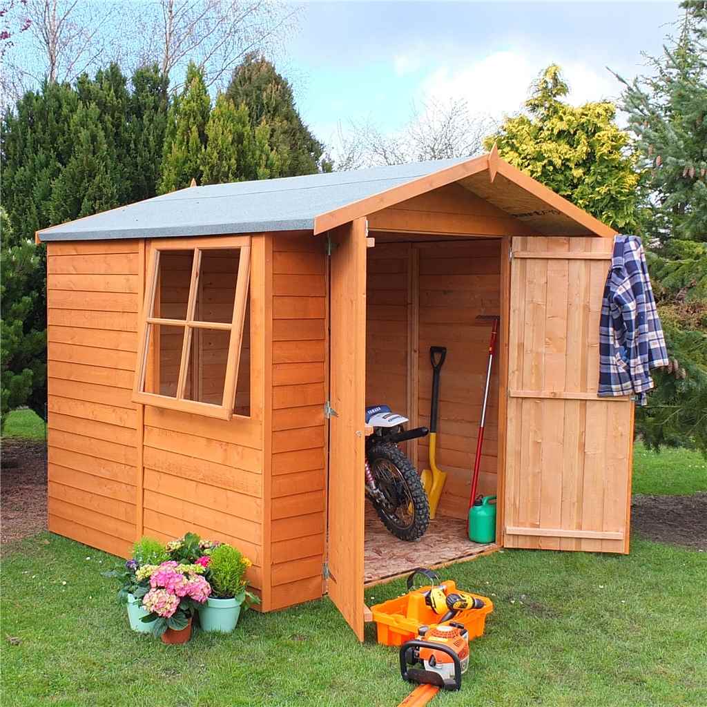 Installed 7 X 7 (1.98m X 2.04m) Overlap - Apex Wooden Garden Shed - 1 