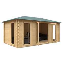 18ft x 10ft (5350mm x 2982mm) Horsforth "The Brooklyn" 44mm Log Cabin With 4 Opening Windows (19mm Tongue and Groove Floor and Roof)