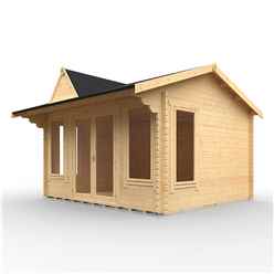 14ft x 10ft (4150mm x 2950mm) Horsforth "The Louisiana" 44mm Log Cabin With 4 Opening Windows (19mm Tongue and Groove Floor and Roof)