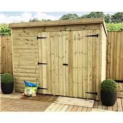 7 X 7 Windowless Pressure Treated Tongue And Groove Pent Shed With Double Doors