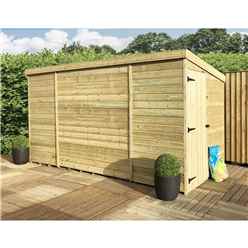 10 X 5 Windowless Pressure Treated Tongue And Groove Pent Shed With Side Door