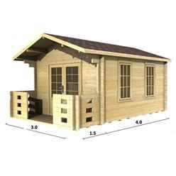 3m x 4m Log Cabin (2016) - Double Glazing (44mm Wall Thickness)