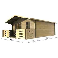 5m x 4m Log Cabin (2047) - Double Glazing (70mm Wall Thickness)