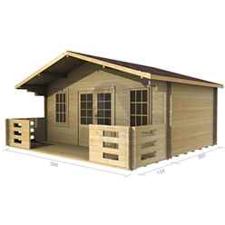 5m x 3m Log Cabin (2089) - Double Glazing (44mm Wall Thickness)