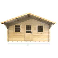 4m x 4m Log Cabin (2073) - Double Glazing (70mm Wall Thickness)