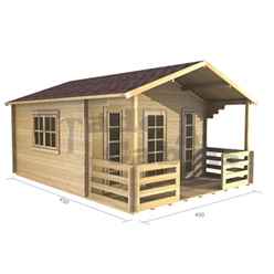 4m x 3m Log Cabin (2057) - Double Glazing (44mm Wall Thickness)