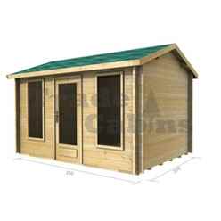 3.5m x 2.5m Log Cabin (2038) - Double Glazing (44mm Wall Thickness)