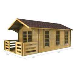 3m x 5m Log Cabin (2017) - Double Glazing (44mm Wall Thickness)