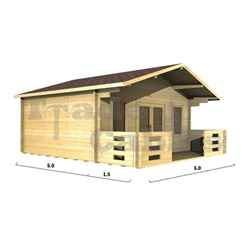 5m x 5m Log Cabin (2094) - Double Glazing (70mm Wall Thickness)