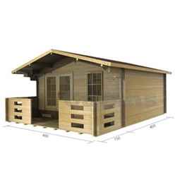 4m x 4m Log Cabin (2046) - Double Glazing (44mm Wall Thickness)