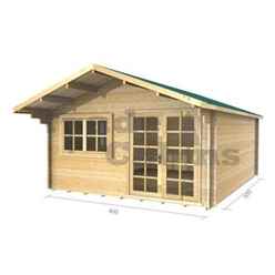 4m x 5m Log Cabin (2061) - Double Glazing (44mm Wall Thickness)