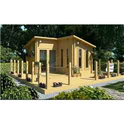 4m x 4m Log Cabin (2054) - Double Glazing (44mm Wall Thickness)