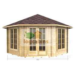 4.5m x 4.5m Log Cabin (2082) - Double Glazing (70mm Wall Thickness)