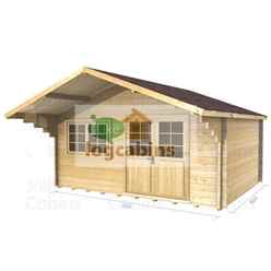 4.5m x 3.0m Log Cabin (2081) - Double Glazing (44mm Wall Thickness)