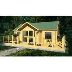 7.0m x 5.0m Log Cabin (4120) -  Double Glazing (70mm Wall Thickness)