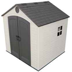  8 x 7.5 Life Plus Plastic Apex Shed With Plastic Floor + 1 Window (2.43m x 2.28m)