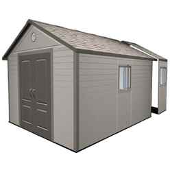 11 x 16 Life Plus Plastic Apex Shed With Plastic Floor  + 4 Windows (3.37m x 4.89m)