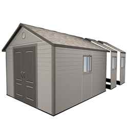 11 x 21 Life Plus Plastic Apex Shed With Plastic Floor  + 6 Windows (3.37m x 6.41m)