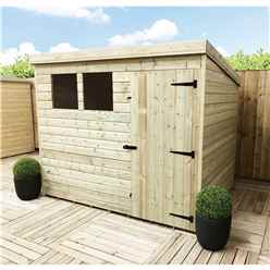 7 X 3 Pressure Treated Tongue And Groove Pent Shed With 1 Window + Single Door + Safety Toughened Glass