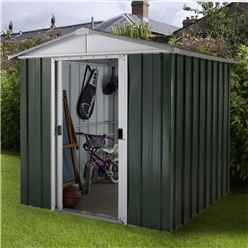 6ft 1" x 6ft 10" Apex Metal Shed With Free Anchor Kit (1.86m x 2.07m)