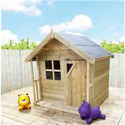 5 x 5 Eyrn Wooden Playhouse with Apex Roof, Single Door and Window