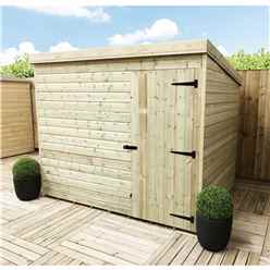 7 X 3 Windowless Pressure Treated Tongue And Groove Pent Shed With Single Door