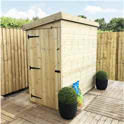 4 X 4 Windowless Pressure Treated Tongue And Groove Pent Shed With Side Door