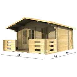 4m x 3m Log Cabin (2045) - Double Glazing (34mm Wall Thickness)