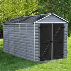 12 x 6 (3.78m x 1.85m) Double Door Apex Plastic Shed with Skylight Roofing