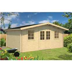 5m x 4m Budget Apex Log Cabin (204) - Single Glazing (28mm Wall Thickness)