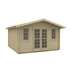 4.3m x 2.6m Budget Apex Log Cabin (211) - Double Glazing (40mm Wall Thickness)