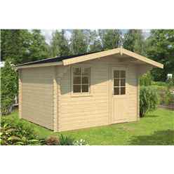 4.3m x 2.6m Budget Apex Log Cabin (212) - Double Glazing (40mm Wall Thickness)