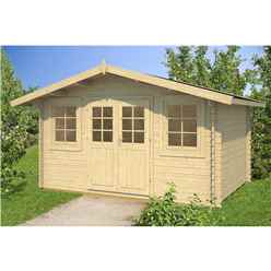 4m x 3m Budget Apex Log Cabin (216) - Single Glazing (28mm Wall Thickness)