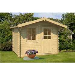 2.9m x 2.2m Budget Apex Log Cabin (220) - Single Glazing (28mm Wall Thickness)