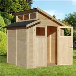 7 x 7 Skylight Shed - Double Doors - 19mm T + G Walls, Floor + Roof - Unpainted