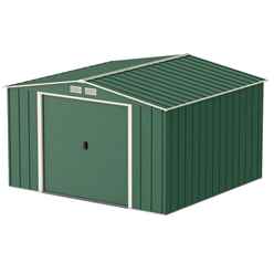 10 x 10 Value Apex Metal Shed - Green (3.22m x 3.02m)